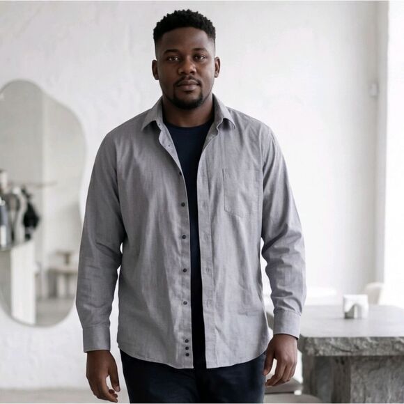 Joseph Abboud Other - Joseph Abboud Egyptian Cotton Non-Iron Dress Shirt Gray Classic Fit 16.5 34/35